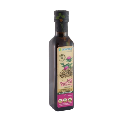 БИОХЕРБА СТУДЕНО ПРЕСОВАНО БИО МАСЛО ОТ БЯЛ ТРЪН 250 мл / BIOHERBA MILK THISTLE OIL 