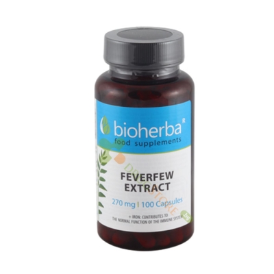 БИОХЕРБА ВРАТИГА ЕКСТРАКТ + ЖЕЛЯЗО капсули 100 броя / BIOHERBA FEVERFEW EXTRACT + IRON
