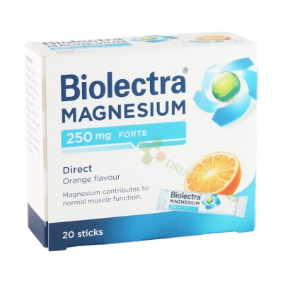 БИОЛЕКТРА МАГНЕЗИЙ ФОРТЕ ДИРЕКТ саше 250 мг 20 броя / HERMES BIOLECTRA MAGNESIUM FORTE DIRECT