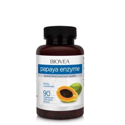 БИОВЕА ПАПАЯ ЕНЗИМИ дъвчащи таблетки 500 мг. 90 броя / BIOVEA PAPAYA ENZYME