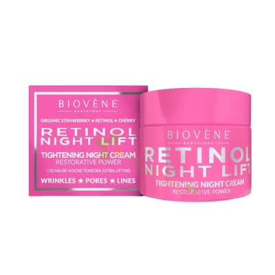 НОЩЕН СТЯГАЩ КРЕМ ЗА ЛИЦЕ С РЕТИНОЛ 50 мл / BIOVENE BARCELONA RETINOL NIGHT LIFT CREAM