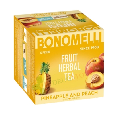БОНОМЕЛИ ПЛОДОВ ЧАЙ АНАНАС И ПРАСКОВА филтър 12 броя / BONOMELLI TEA PINEAPLE / PEACH filter bags