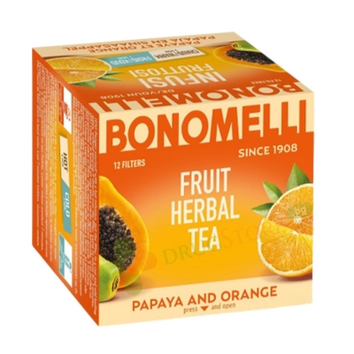 БОНОМЕЛИ ПЛОДОВ ЧАЙ ПАПАЯ И ПОРТОКАЛ филтър 12 броя / BONOMELLI TEA PAPAYA/ ORANGE filter bags