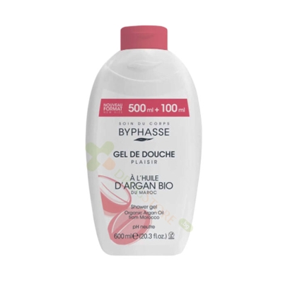 ДУШ КРЕМ PLAISIR С АРГАНОВО МАСЛО 600 мл / BYPHASSE PLAISIR SHOWER GEL WITH ORGANIC ARGAN OIL