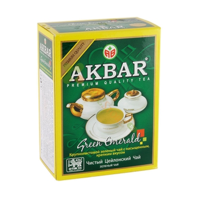 ЗЕЛЕН ИЗУМРУД ЛИСТА ЧАЙ АКБАР 100 г / AKBAR CEYLON GREEN TEA EMERALD