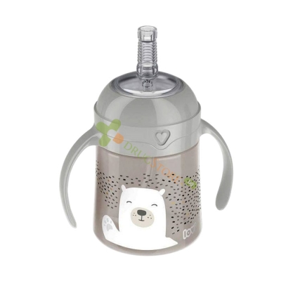 ЧАША СЪС СЛАМКА ЗА НАЧИНАЕЩИ BUDDY BEAR 6+ месеца 150 мл / LOVI STRAW BEGINNER CUP BUDDY BEAR 6+ months