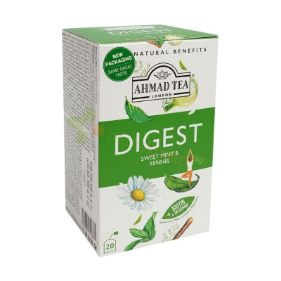 ЧАЙ ФИЛТЪР ХРАНОСМИЛАНЕ 20 броя / AHMAD TEA DIGEST TEA WITH SWEET MINT & FENNEL filter bags 