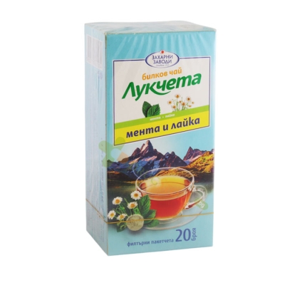ЧАЙ ЛУКЧЕТА МЕНТА И ЛАЙКА филтър 20 броя / TEA LUKCHETA MINT AND CHAMOMILE tea bags