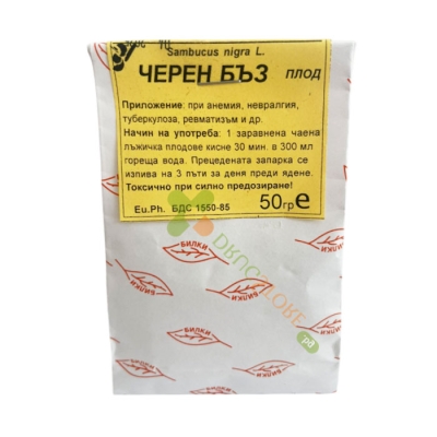 ЧЕРЕН БЪЗ ПЛОД 50 г / APTEKA BILKARIA SAMBUCUS NIGRA L.
