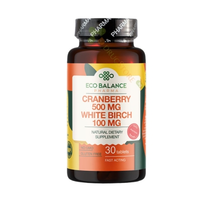ЧЕРВЕНА БОРОВИНКА + БРЕЗА капсули 30 броя / ECO BALANCE PHARMA CRANBERRY 