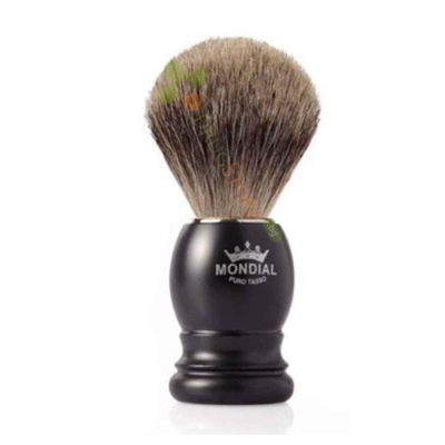 ЧЕТКА ЗА БРЪСНЕНЕ С ЕСТЕСТВЕН КОСЪМ ОТ ЯЗОВЕЦ С ЧЕРНА ПЛАСТМАСОВА ДРЪЖКА размер L / MONDIAL SHAVING BRUSH BADGER WITH BLACK HANDLE