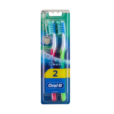 ЧЕТКА ЗА ЗЪБИ ОРАЛ - Б 3D УАЙТ ФРЕШ МЕДИУМ 2 броя / PROCTER & GAMBLE ORAL-B 3D WHITE FRESH MEDIUM TOOTHBRUSH