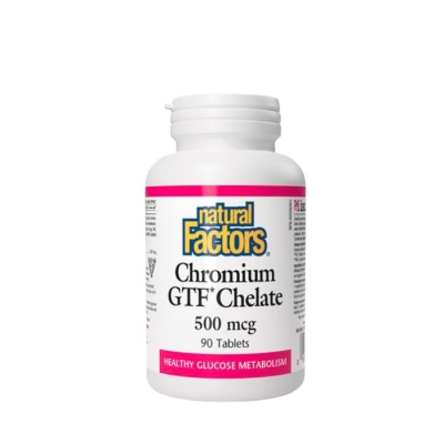 ХРОМ GTF (ХЕЛАТ) таблетки 500 мг 90 броя / NATURAL FACTORS CHROME GTF CHELATE