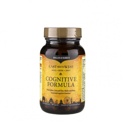 КОГНИТИВ ФОРМУЛА ЗА ПАМЕТ И КОНЦЕНТРАЦИЯ капсули 60 броя / HOLLAND BARRETT EAST MEETS WEST COGNITIVE FORMULA