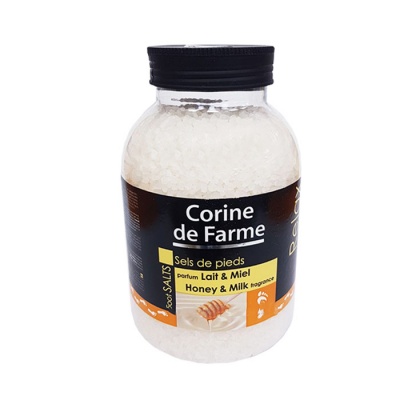 КОРИН РЕЛАКСИРАЩИ СОЛИ ЗА КРАКА С АРОМАТ НА МЕД И МЛЯКО 1300 гр. / CORINE DE FARME RELAXING FOOT SALTS WITH MILK & HONEY FRAGRANCE 1300 gr.