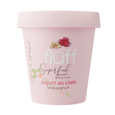 ДЪЛБОКО ПОДХРАНВАЩ ЙОГУРТ ЗА ТЯЛО С ОРИЗОВ ПРОТЕИН–МАЛИНА И БАДЕМ 180 мл / FLUFF BODY JOGHURT WITH RICE PROTEIN-RASPBERRY AND ALMOND 