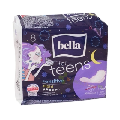 ДАМСКИ ПРЕВРЪЗКИ БЕЛЛА ФОР ТИЙНС СЕНЗИТИВ НАЙТ 8 броя / BELLA SANITARY PADS BELLA FOR TEENS SENSITIVE NIGHT