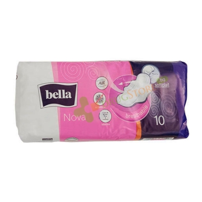 ДАМСКИ ПРЕВРЪЗКИ БЕЛЛА НОВА НОРМАЛ ПАМУК 10 броя / BELLA NOVA SANITARY NAPKIN NORMAL COTTON 