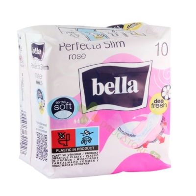 ДАМСКИ ПРЕВРЪЗКИ БЕЛЛА ПЕРФЕКТА СЛИМ ЕКСТРА СОФТ РОЗА ФРЕШ 10 броя / BELLA PERFECTA SLIM ROSE DEO FRESH SANITARY NAPKIN FOR DAY USE