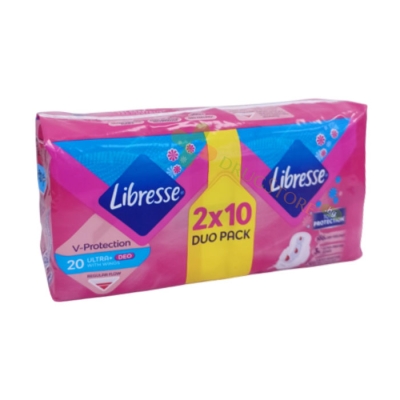 ДАМСКИ ПРЕВРЪЗКИ ЛИБРЕС УЛТРА НОРМАЛ ДЕО 20 броя / SCA HYGIENE PRODUCTS LIBRESSE ULTRA NORMAL DEO LADIES PADS DUO PACK 