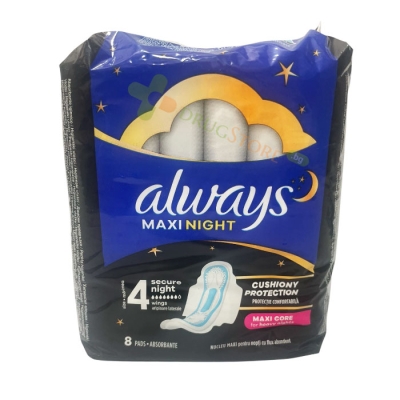 ДАМСКИ ПРЕВРЪЗКИ ОЛУЕЙС КЛАСИК СЕКЮР НАЙТ МАКСИ 8 броя / ALWAYS MAXI SECURE NIGHT PADS 