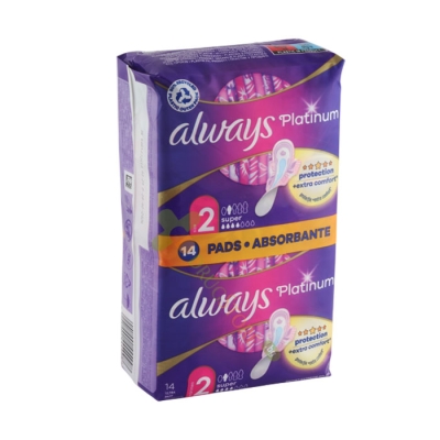 ДАМСКИ ПРЕВРЪЗКИ ОЛУЕЙС ПЛАТИНУМ УЛТРА СУПЕР ПЛЮС ДУО 14 броя / PROCTER & GAMBLE ALWAYS PLATINUM DUO PACK ULTRA SUPER PLUS SANITARY NAPKIN FOR DAY USE