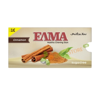 ДЪВКИ С МАСТИХА, С ВКУС НА КАНЕЛА, БЕЗ ЗАХАР 10 броя / MASTIHA CHEWING GUM CINNAMON SHUGAR FREE