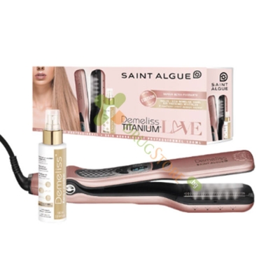 ДЕМЕЛИС TITANIUM LOVE КОМПЛЕКТ ПРЕСА + ПОДХРАНВАЩ КРЕМ ЗА КОСА С КЕРАТИН KERA-PROTEIN 100 мл / DEMELISS TITANIUM LOVE EDITION HAIR STRAIGHTENER + KERA-PROTEIN HAIR CREAM