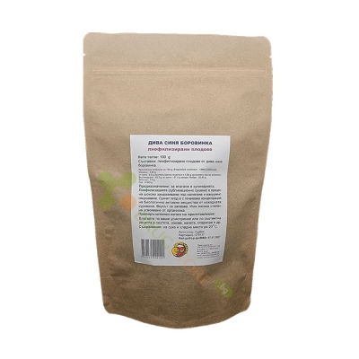 ДИВА СИНЯ БОРОВИНКА ЦЕЛИ ЛИОФИЛИЗИРАНИ ПЛОДОВЕ 100 г / EAT HEALTHY WILD BLUEBERRY WHOLE FREEZED FRUITS