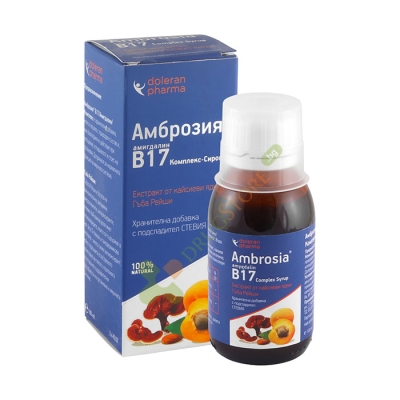 АМБРОЗИЯ ВИТАМИН B17 + РЕЙШИ сироп 100 мл / DOLERAN PHARMA AMBROSIA VITAMIN B17 + REISHI