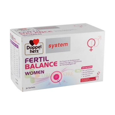 ДОПЕЛХЕРЦ СИСТЕМ ФЕРТИЛ БАЛАНС ЗА ЖЕНИ саше 30 броя / DOPPELHERZ SYSTEM FERTIL BALANCE WOMEN