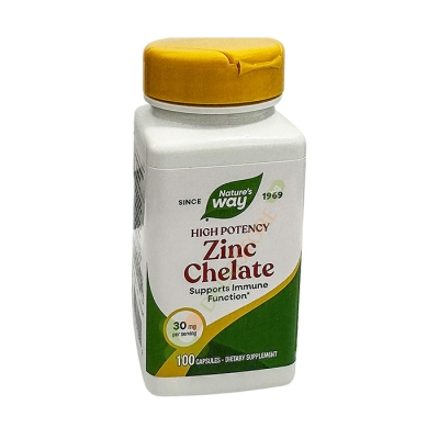 ЦИНК ХЕЛАТ капсули 30 мг 100 броя / NATURE'S WAY ZINC CHELATE