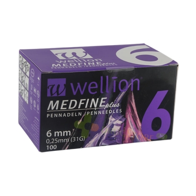 ИГЛА ИНСУЛИНОВА MEDFINE PLUS 6 мм 100 броя / WELLION MEDFINEE PLUS INSULIN NEEDLE