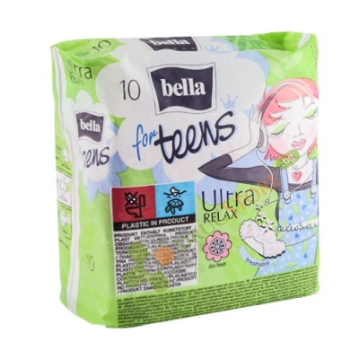 ЕЖЕДНЕВНИ ДАМСКИ ПРЕВРЪЗКИ БЕЛЛА ФОР ТИЙНС УЛТРА РЕЛАКС 10 броя / BELLA FOR TEENS SANITARY NAPKINS ULTRA RELAX