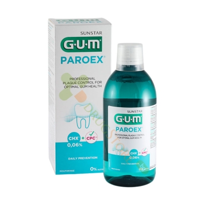 ВОДА ЗА УСТА ЗА ЕЖЕДНЕВНА ПРОФИЛАКТИКА ГЪМ ПАРОЕКС 0.06% 500 мл / GUM PAROEX EVERYDAY MOUTHWASH