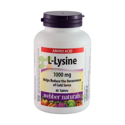 L-ЛИЗИН таблетки 1000 мг 60 броя / WEBBER NATURALS L-LYSINE