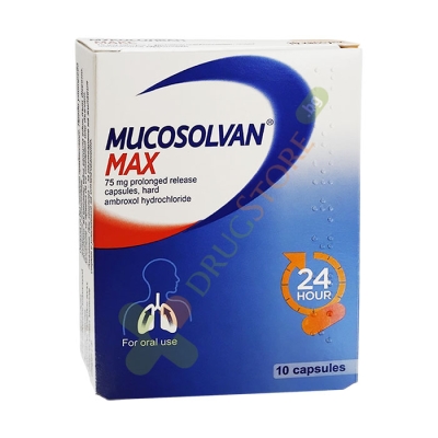 МУКОСОЛВАН МАКС С УДЪЛЖЕНО ОСВОБОЖДАВАНЕ капсули 75 мг. 10 броя / MUCOSOLVAN MAX capsules 75 mg. 10