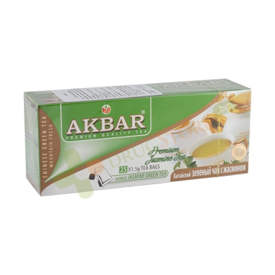 ЗЕЛЕН ЧАЙ С ЖАСМИН АКБАР филтър 25 броя / AKBAR JASMINE GREEN TEA