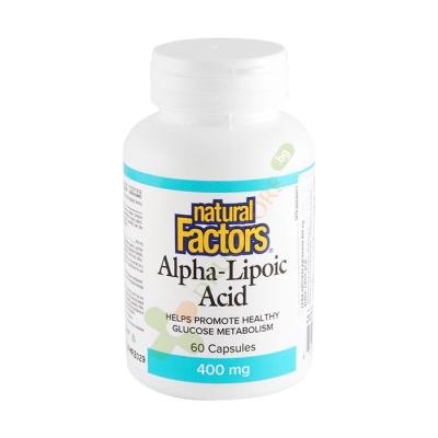НАТУРАЛ ФАКТОРС АЛФА ЛИПОЕВА КИСЕЛИНА капсули 400 мг 60 броя / NATURAL FACTORS ALPHA - LIPOIC ACID