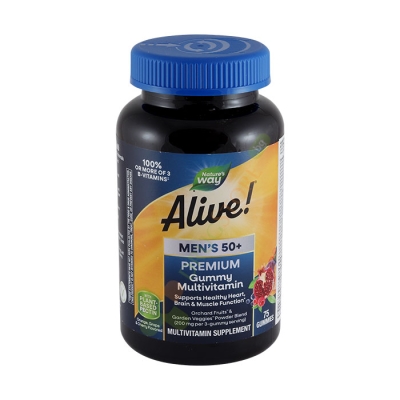 АЛАЙВ ПРЕМИУМ МУЛТИВИТАМИНИ ЗА МЪЖЕ 50+ желирани таблетки 75 броя / NATURE'S WAY ALIVE MENS 50+ PREMIUM GUMMIES COMPLETE MULTIVITAMIN