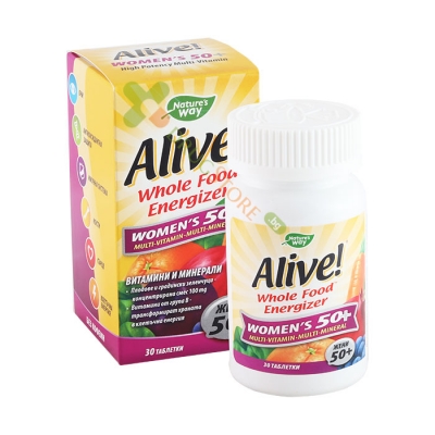 ВИТАМИНИ ЗА ЖЕНИ 50+ таблетки 30 броя / ALIVE MULTI-VITAMIN AND MULTI-MINERAL FOR WOMEN 50 +