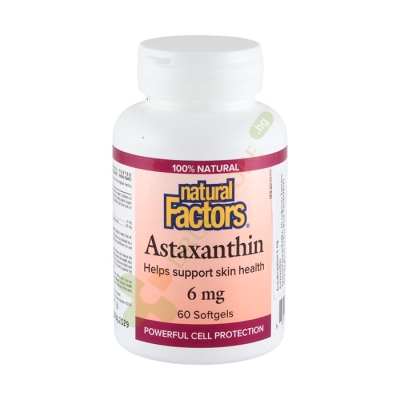НАТУРАЛ ФАКТОРС АСТАКСАНТИН капсули 6 мг 60 броя / NATURAL FACTORS ASTAXANTHIN 