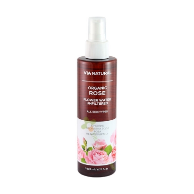 БИОФРЕШ VIA NATURAL ОРГАНИК ФЛОРАЛНА ВОДА РОЗА 200 мл / BIOFRESH VIA NATURAL ORGANIC ROSE FLOWER WATER UNFILTERED