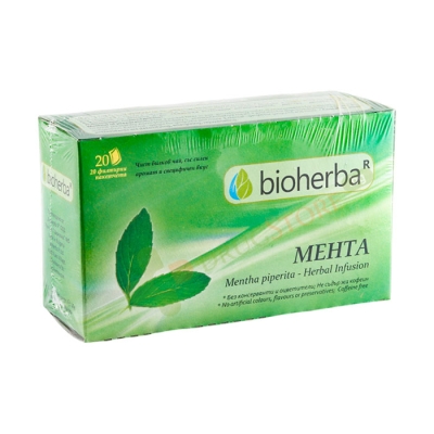 БИОХЕРБА ЧАЙ ФИЛТЪР МЕНТА 20 броя / BIOHERBA PEPPERMINT HERBAL INFUSION
