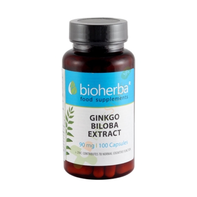 БИОХЕРБА ГИНКО БИЛОБА ЕКСТРАКТ + ЦИНК капсули 100 броя / BIOHERBA GINKGO BILOBA EXTRACT ZINC