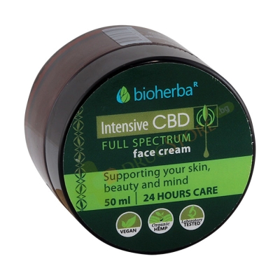 БИОХЕРБА ИНТЕНЗИВЕН CBD КРЕМ ЗА ЛИЦЕ 50 мл / BIOHERBA INTESIVE CBD FULL SPECTRUM FACE CREAM