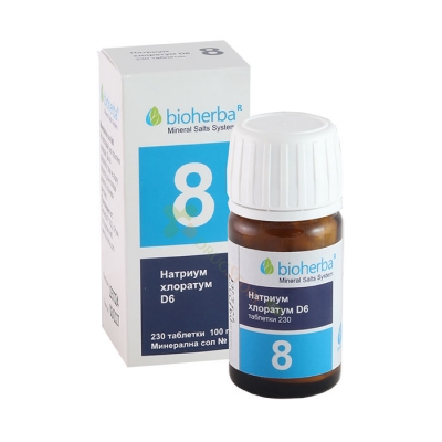 БИОХЕРБА МИНЕРАЛНА СОЛ №8 НАТРИУМ ХЛОРАТУМ D6 таблетки 230 броя / BIOHERBA DR. SHUSSLER MINERAL SALTS № 8 NATRIUM CHLORATUM D6