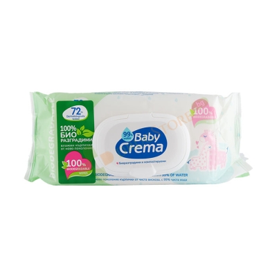 БИОРАЗГРАДИМИ МОКРИ КЪРПИ БЕЙБИ КРЕМА 99% ВОДА 72 броя / AGIVA BABY CREMA BIODEGRADABLE WET WIPES 99% WATER