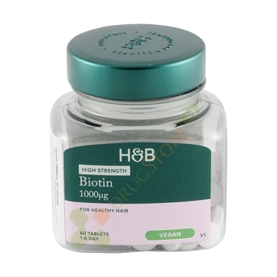 БИОТИН таблетки 1000 мкг 60 броя / HOLLAND & BARRETT BIOTIN
