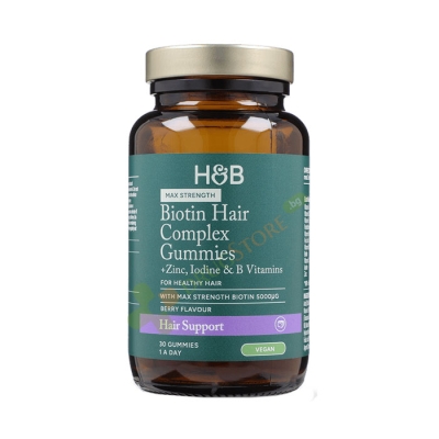 БИОТИН ХЕЪР КОМПЛЕКС желирани таблетки 30 броя / HOLLAND & BARRETT BIOTIN HAIR COMPLEX 